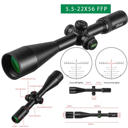 5.5-22X56 SFIR FFP Scope First Focal Plane Scope Hunting Riflescopes Red Illuminated Shooting Optical Sights